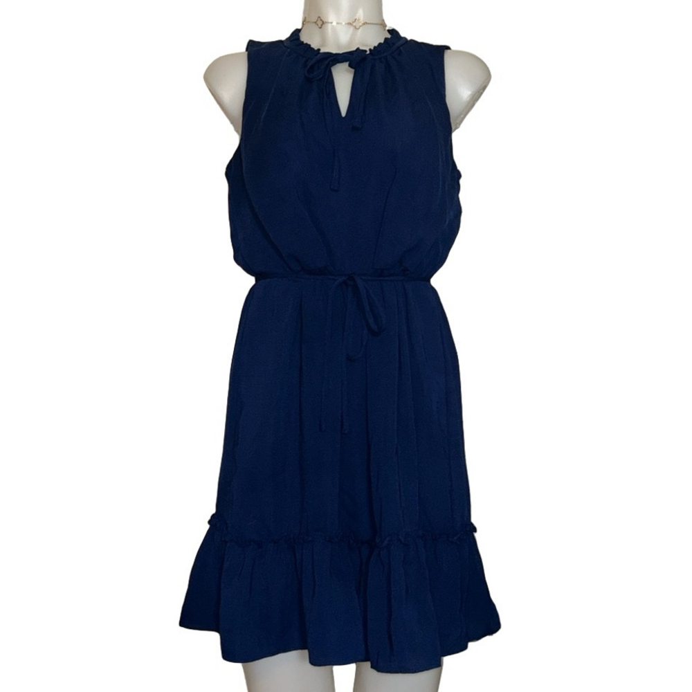 🍀 3 for $25 Iz Byer Navy Blue Romper Casual Coastal Shorts Mini Dress Medium